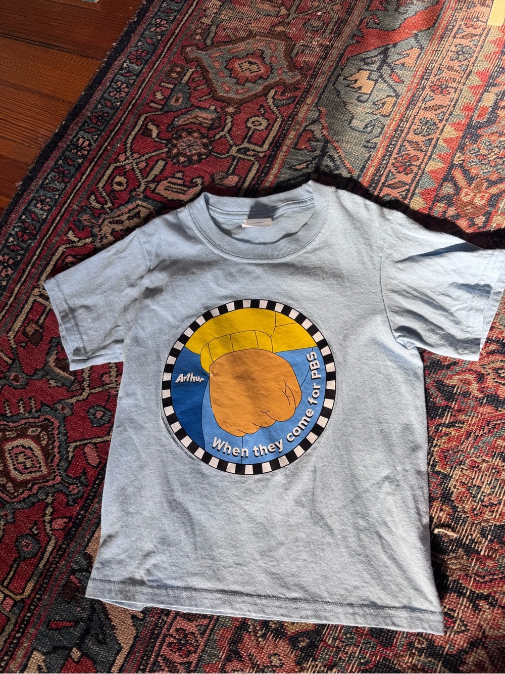 Light Blue Kids Short Sleeve T-Shirt Arthur PBS
